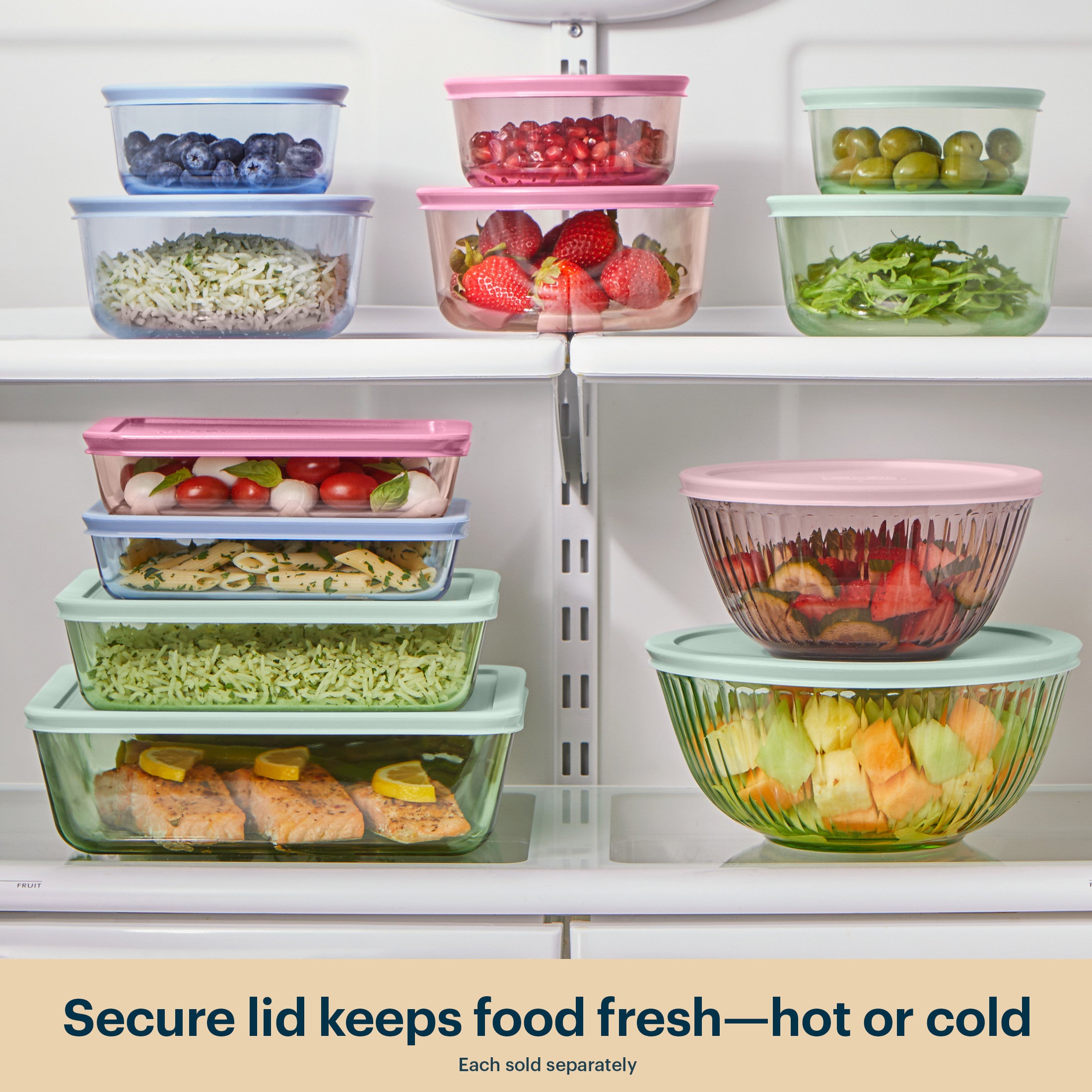 Pyrex® Simply Store® Tinted Glass 2-cup Round Storage Containers, 6-pc Set, Mixed Colors - Image 6