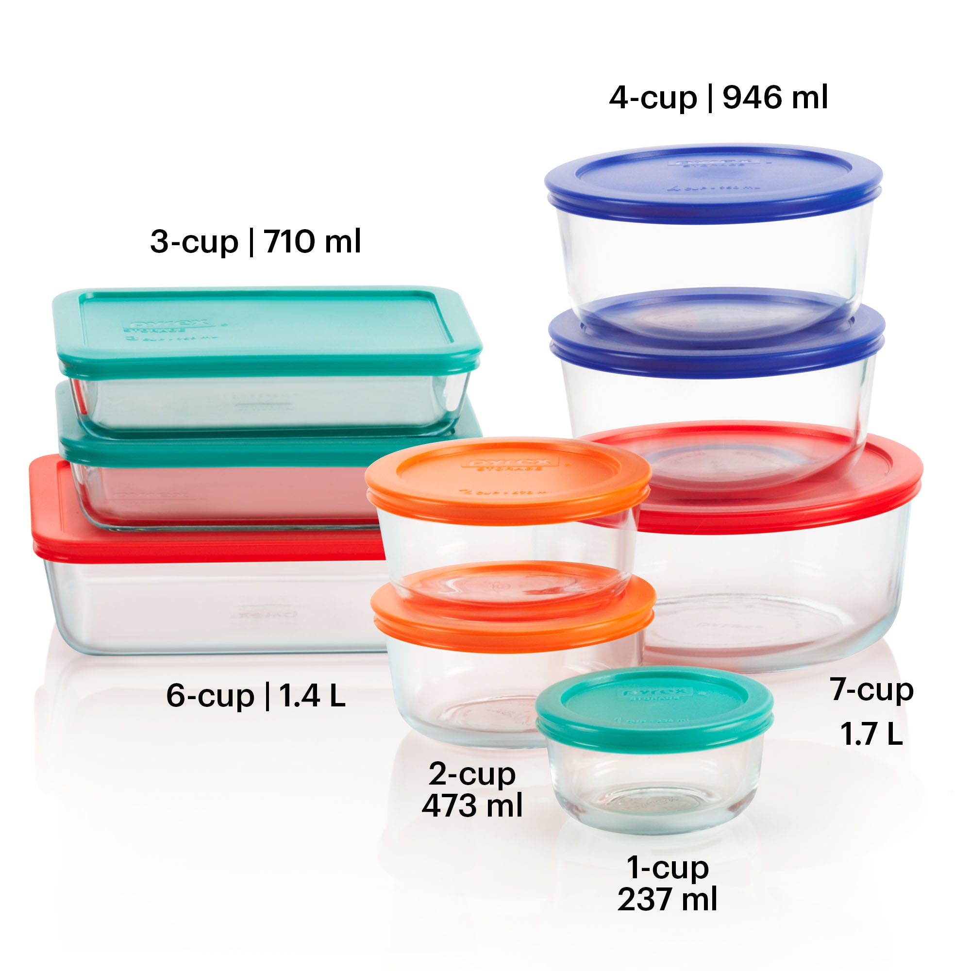 Pyrex® Simply Store® 18-piece Glass Food Storage Container Set with Lids - Image 3